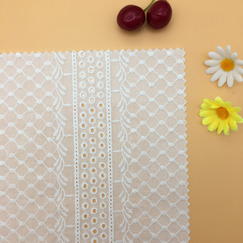 Flat Women's 100% Cotton Embroidered Fabric for Women's Wear Wholesale 4